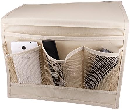 Bedside Storage Organizer Bedside Caddy Sofa Storage Organizer Table cabinet Storage Organizer for tablet Magazine Phone Remotes - All Within Arms Reach (Beige)