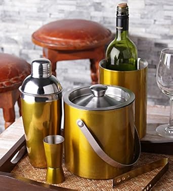 King International Stainless Steel Bar Tools, Golden - Set of 5 Pieces