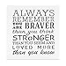 Always Remember You Are Braver Than You Think 5,5 x 5,5in by …- Inspirational gifts,Wood Wall Art & Positive Plaque, Great Gift for Mom, Sister or Grandma on the Mother Day,Birthday & etc. (s0)