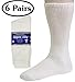 Diabetic Socks Mens Cotton 6-Pack Crew White By DEBRA WEITZNER crew/white Mens 13-15