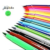 Magicdo 24Cols Watercolor Brush Pens Set, Watercolor Flexible Soft Brush Tip Water Based Markers, Easy To Handle, Best for Adult Coloring Books, Manga, Comic, Calligraphy(24 Cols )