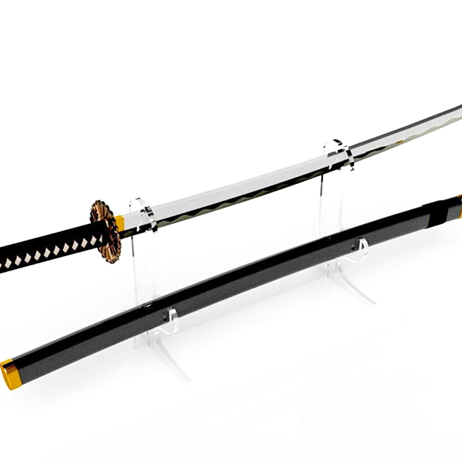 Katana Stand Sword Stand Acrylic Two-Layer Samurai Sword Display Stand, Desktop Katana Holder, 6mm Acrylic Sheet-Clear