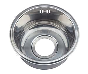 Pequeño redondo solo fregadero de cocina de acero inoxidable, 25 cm