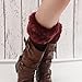 Womens Fur Trim Boot Cuff Top Cover Leg Warmers Red