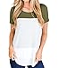 Inorin Womens Short Sleeve Round Neck Triple Color Block Striped Casual Summer T Shirts Cute Tees Tops
