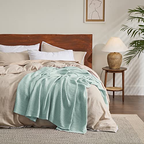 Bedsure 100 Cotton Blankets Queen Size for Bed 405GSM Waffle Weave