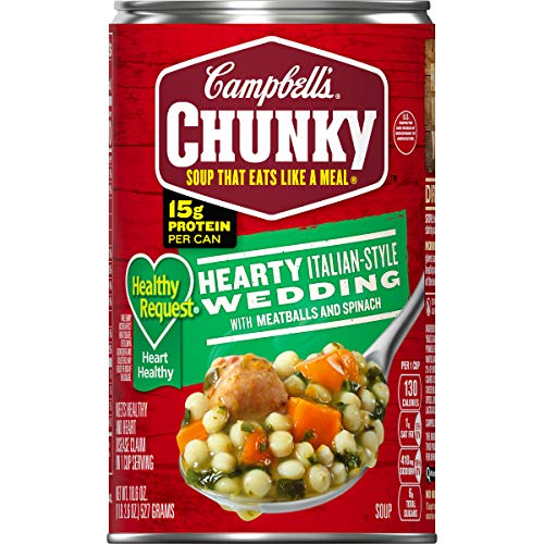 Campbell's Chunky Healthy Request Hearty Italian-Style Wedding with Meatballs and Spinach Soup, 18.6 oz. Can