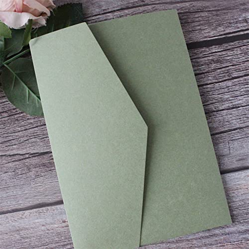 MillaSaw - Olive Green Wedding Invitation Box for Wedding, Engagement, Graduation, Anniversary, 25 Pieces (Olive Green)