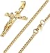 FIBO STEEL Stainless Steel Mens Womens Cross Necklace Crucifix Pendant, 24 inches