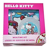 Sanrio Hello Kitty 3PC Mealtime Set Dinnerware Box Set: Bowl, Plate & Tumbler