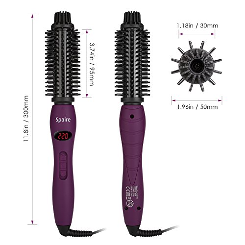 Spaire Curling Iron Brush Hot Electric Ionic Nylon Bristles 4 in 1 Anti