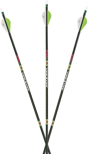 Carbon Express Maxima XRZ Archery Hunting Arrow with Red Zone Technology – 6 Pack Fletched Arrow
