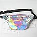 Dolores Women Fashion Hologram Laser Waist Bag Fanny Pack Zipper Waterproof Chest Pack Bum Bag Beach Purse, Silver