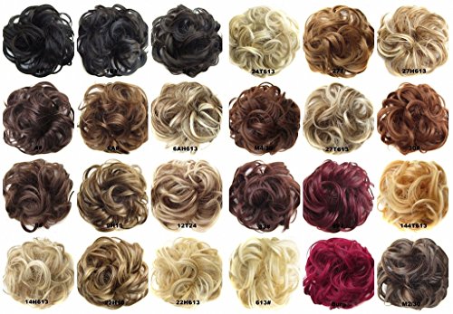 FESHFEN Scrunchy Scrunchie Hair Bun Updo Hairpiece Ponytail Extensions Hair Extensions Wavy Curly Messy Hair Bun Extensions Donut Hair Chignons Hair Piece Wig-6A#