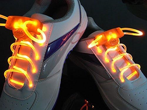 Qich LED Waterproof Shoelace LED Light Up Shoe Shoelaces Shoestring Flash Glow Stick (orange)