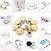 Suspender Clips Wooden Natural Round Pacifier Clips for Making Pacifier Attachments Toy Holder Clip DIY Pacifier Clip (Wood, 15 pcs)