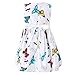SMILING PINKER Little Girls Dress Butterfly Swing Party Summer Cotton Dresses For Baby Toddler