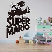 VODOE Mario Wall Decal, Homeevolution Mario, Super Smash Bros Retro Video Gaming Suitable for Boys Nursery Kids Room Baby Classroom Vinyl Game Room Wall Decor Decor(Black 16.1 X 24.4 Inches)