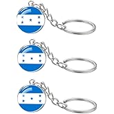 LLBFHH 3 Pcs Honduras Flag Key Chain,Cool Keychain for Car Keys, Stainless Steel Keyrings & Keychains,Used for Home Decoration, Jewelry Hanging Decorations.