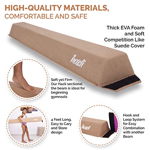 Balance Beam for Home Gymnastic â€“ Beginner Sectional Gymnastics Beam for Kids â€“ 4 ft L X 4" h X 4" Wide Top Training Balance Beam - Soft Yet Sturdy Gym Equipment for Childrenâ€™s SAFETY AND SECURITY