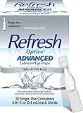 Refresh Optive Advanced Lubricant Eye Drops, 0.01 fl. oz each, 30 Count