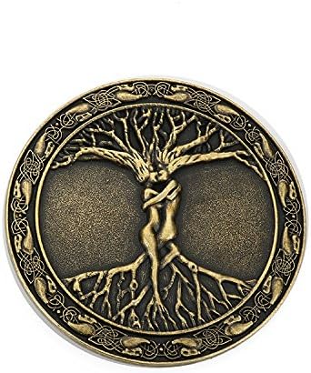 TAKELA Circular Men's Tree Of Life Roots Branches Belt Buckle