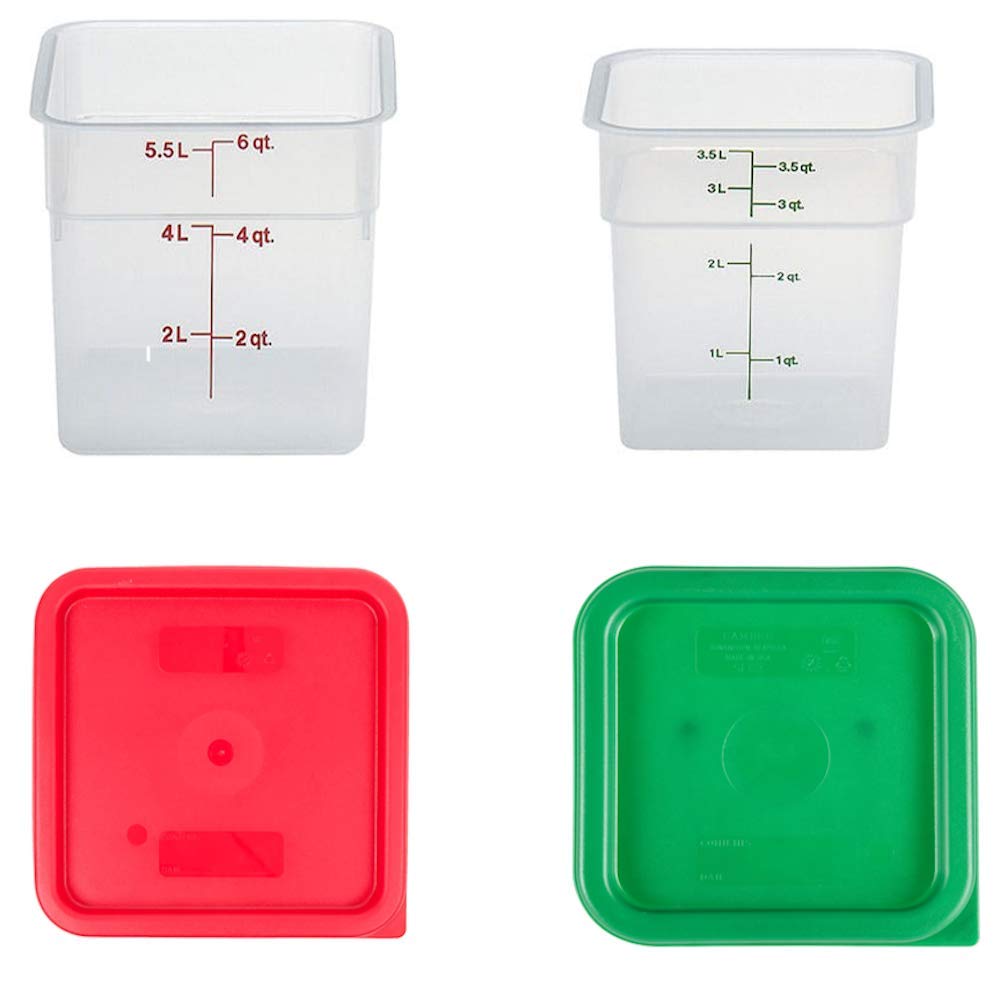 Cambro Containers With Lids 4 Quart And 6 Quart Food Storage Set 2 