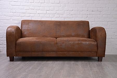 Annee 30 Canape Club 1930 Aspect Vieux Cuir 3 Places Meuble House