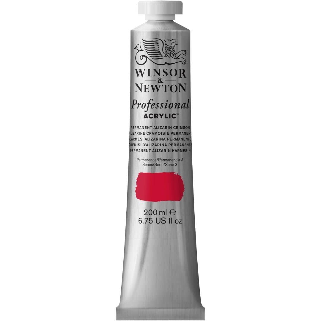 Winsor & Newton 200ml Professional Acrylic Colour Tube - Permanent Alizarin Crimson — image 1