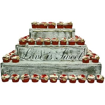 Wood slab cake stand