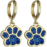 Glitter Dog Cat Paw Earrings Cute Paw Print Drop Dangle Earrings for Women Puppy Paw Charm Earrings Dog Footprint Pet Lover Jewelry Gifts