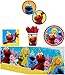 Elmo Sesame Street Birthday Party Supplies Pack Bundle Kit Including Dinner Plates, Dessert Plates, Cups, Napkins and Tablecover - 8 Guests