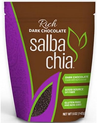 SALBA SMART, Chocolate, Dark, Chia Seeds, Pack of 6, Size 5 OZ, (Dairy Free Gluten Free Vegan Wheat Free)