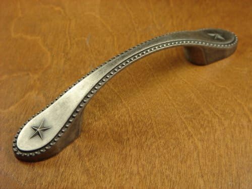 Sonoma Cabinet Hardware Lone Star Pull Handle 3" Hole Spread Antique Pewter Texans Ktchen andle