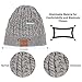 blueear Bluetooth Beanie Hat Bluetooh 5.2 Headphone Wireless Winter Knit Hats with Stereo Speaker and MIC 15 Hours Working Time for Outdoor Sports Grey