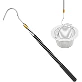 LANTONGJIANPP Pool Skimmer Basket Hook, Extendable Pool Filter Skimmer Basket Lid Lifting Hook Pole Up to 63 Inch with Anti-Slip Handle for Pool Skimmer Basket Pool Cleaning Debris Removal