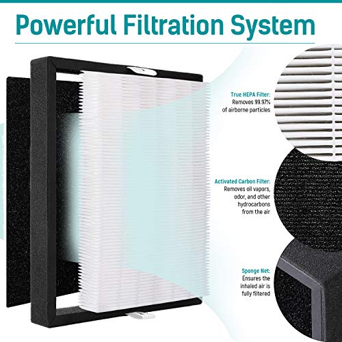 PARTU Air Purifier True HEPA Filter for Bathroom Living Room Smart Sensor Eliminator for Cigarette Smoke, Allergies, Dust, Odor and Pets Dander, Pollen, No Ozone(Available for California)