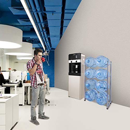 Ationgle 5 Gallon Water Cooler Jug Rack for 8 Bottles, 4Tier