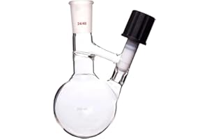 QiMan 250ml Schlenk Storage Transfer Flask Spherical -Shape 0-8mm High Vacuum Valve with 24/40 Joint