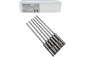 DRILL HULK 3/16-Inch Carbide-Tipped SDS-Plus Rotary Hammer Drill Bit for Concrete, Brick, Stone, Pack of 6