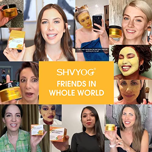 SHVYOG Turmeric Vitamin C Clay Mask, Facial Mask with Kaolin Clay and