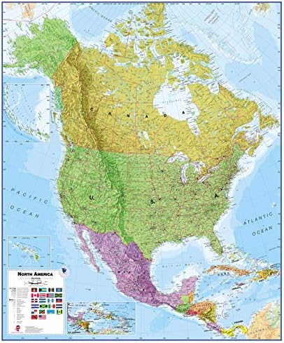 National Geographic North America Wall Map - Classic - Laminated