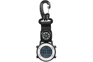 Carabiner Fob Watch Watch Band Compass Multipurpose Hanging Watch Electronic Pocket Watch Outdoor Clip On Watch Compass Keych