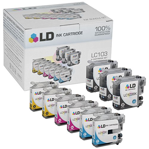 LD Compatible Ink Cartridge Replacement Set for Brother LC103 (3 Black & 2 each of Cyan / Magenta / Yellow)