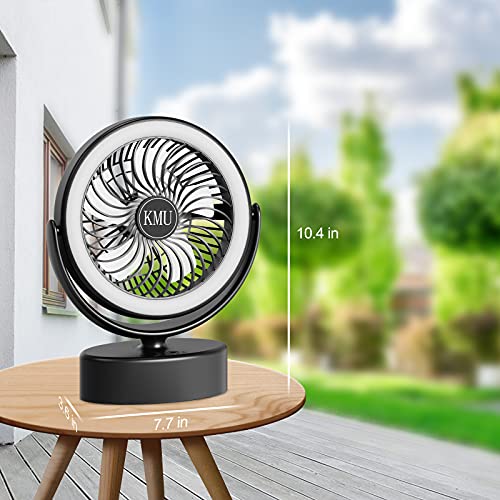 Camping Fan with LED Lights 6000mAh Rechargeable Battery Operated Fan