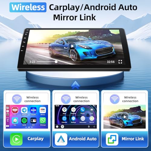 Fuluku 4+64G Android Car Radio for BMW X3 E83 2004-2010 with Wireless Carplay & Android Auto, 9'' IPS Touch Screen Car Radio with Bluetooth 5.0/GPS/Rear View Camera/FM/WiFi/SWC