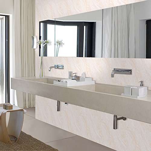 Foerteng Granite Look Marble Gloss Film Vinyl Self Adhesive Counter Top Peel and Stick Wall Decal (Crystal green)