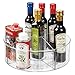 mDesign Deep Lazy Susan Turntable Storage Food Bin Container with Cup- Divided Spinning Organizer - 5 Sections - for Kitchen Cabinets, Pantry, Refrigerator, Countertops, 11.5