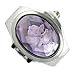 Youyoupifa Oval Faceted Crystal Inlay Hunter Case Quartz Finger Ring Watch (Light Purple)