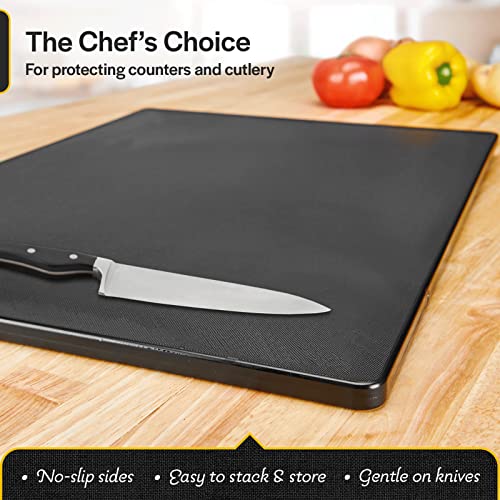 Thirteen Chefs Cutting Boards for Kitchen 18 x 12 x .5" Black Color
